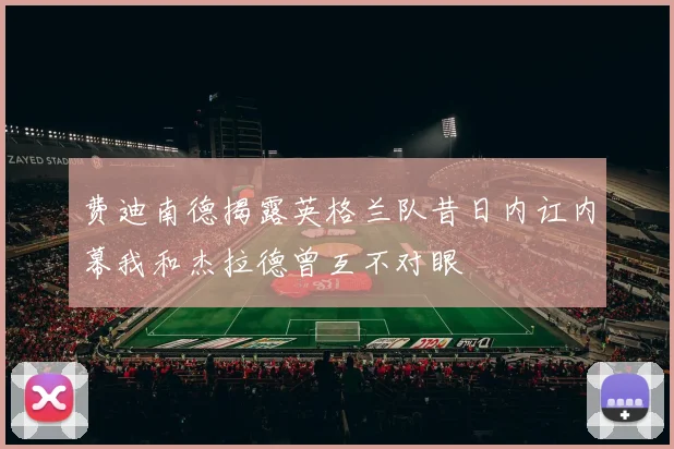 费迪南德揭露英格兰队昔日内讧内幕我和杰拉德曾互不对眼